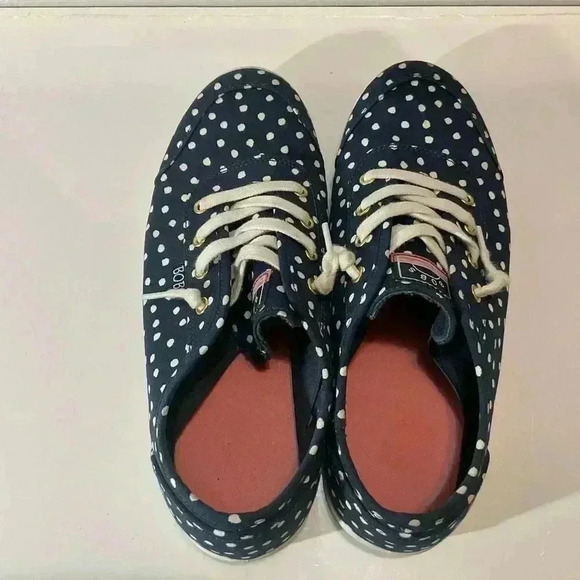 Bobs B Cute Dot Dot Dot Navy slip on shoes size 8.5 - Picture 2 of 8
